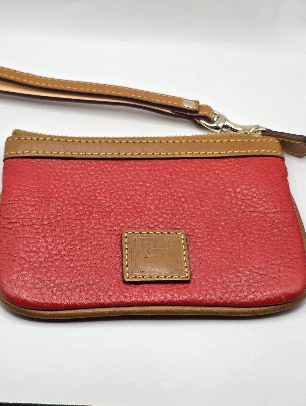 Dooney & Bourke Red Pebbled Leather Wristlet